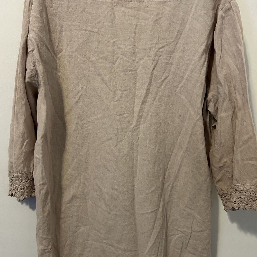 SEASPICE White 100% Peruvian Cotton Large Crochet Lace Tunic Beach Swim Coverup - Picture 9 of 11